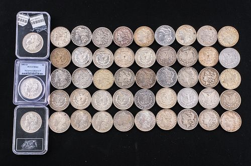 Collection of 48 Morgan Silver Dollars