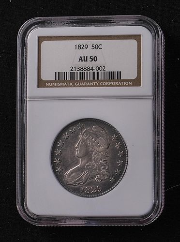 1829 50C Capped Bust Half Dollar NGC AU50
