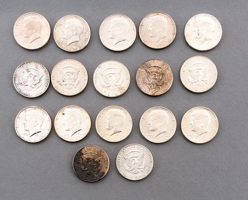 Collection of 17 Silver Kennedy Halves (1964)