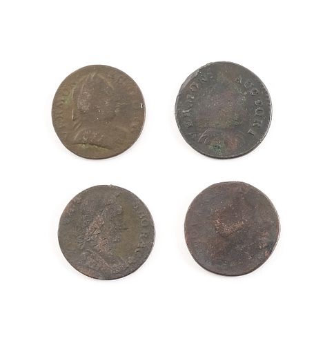 4 Colonial American Coins