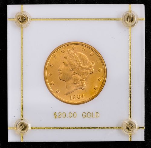 1904 Liberty Head $20 Double Eagle Gold Coin