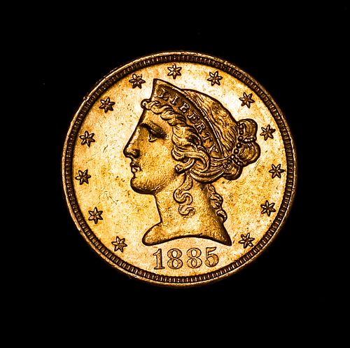1885-S $5 Liberty Head Half Eagle Gold Coin