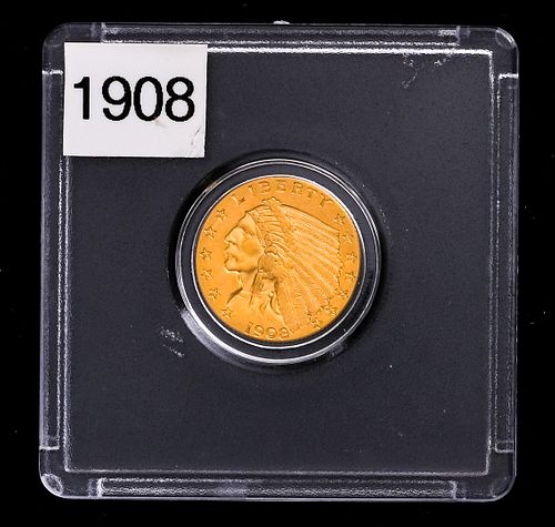 1908 $2.50 Quarter Eagle Gold Coin