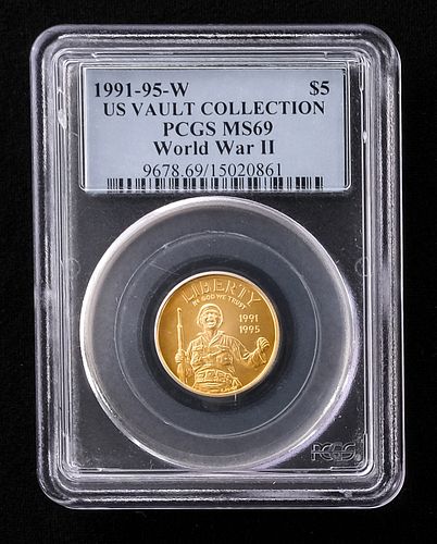 1991 - 1995 U.S. World War II Gold $5 Coin