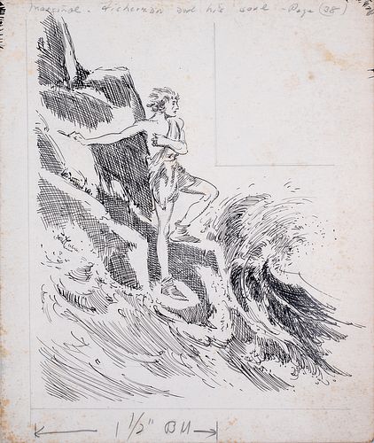 Everett Shinn (1876-1953) The Fisherman's Soul,Oscar Wilde Illustration, 1940