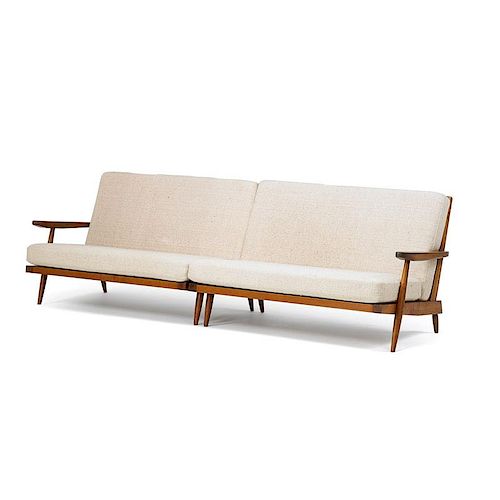 GEORGE NAKASHIMA Two Single Arm Cushion sofas
