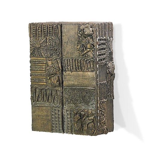 PAUL EVANS; DIRECTIONAL Sculptured Metal cabinet