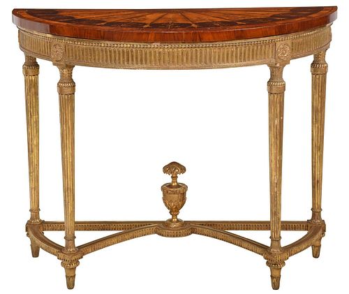 Adam Marquetry Inlaid Satinwood Console Table