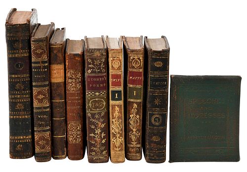 Large Group Leatherbound British Poetry Books