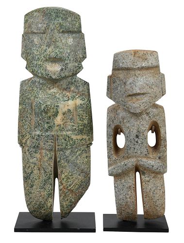 Two Mezcala Diorite Figures 