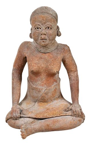 Mexican Xochipala Style Pottery Seated Female Figure