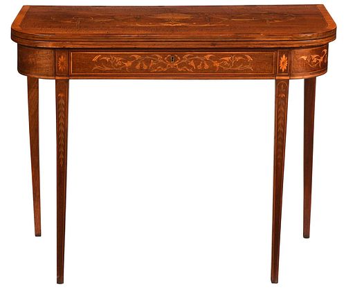 Neoclassical Style Marquetry Inlaid Games Table