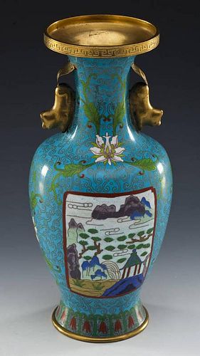 Chinese Qianlong Nian Zhi Style Cloisonne Vase