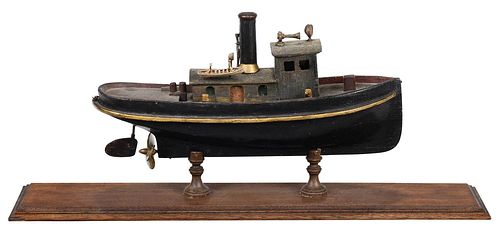 Folk Art Steam Tug Ship Model 