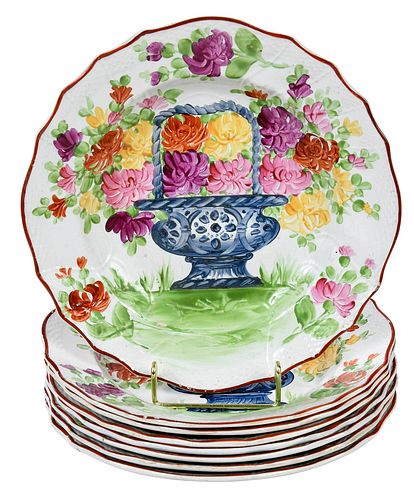 Eight British Porcelain Soup Bowls