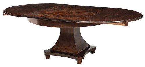 Neoclassical Style Mahogany Pedestal Dining Table