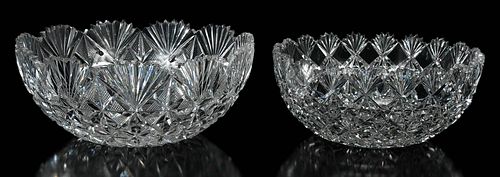 Two American Brilliant Period Cut Glass Bowls