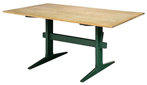 Green Painted Trestle Table