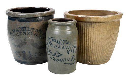 J. Hamilton Stoneware Jars and J. Swank Jar