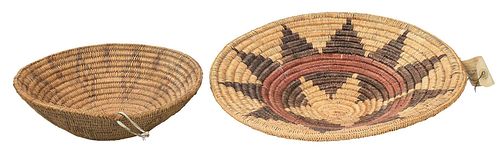 Two Navajo Basket Trays