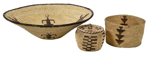 Three Southwestern Coiled Baskets