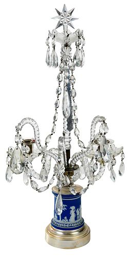 Wedgwood Two Light and Crystal Candelabrum
