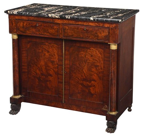 Fine American Classical Marble Top Sideboard