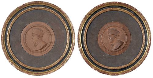 Pair Jean-Baptiste Nini Portraits of Benjamin Franklin