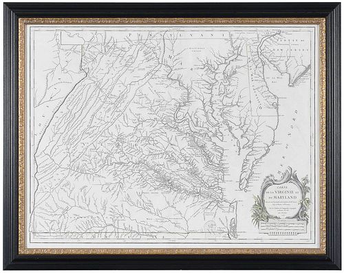 Vaugondy - Fry & Jefferson Map of Virginia and Maryland