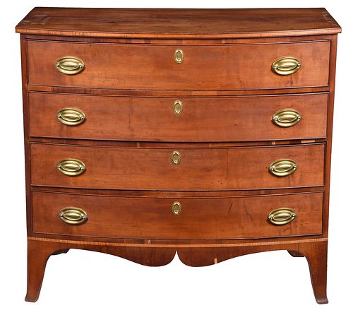 American Federal Inlaid Cherry Bowfront Chest