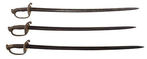 Three Civil War Foot Officer's Swords