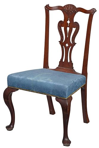 Dupe for 4588971 New England Chippendale Carved Mahogany Side Chair