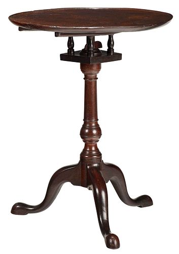 Philadelphia Mahogany Dish Top Candlestand in Old Surface