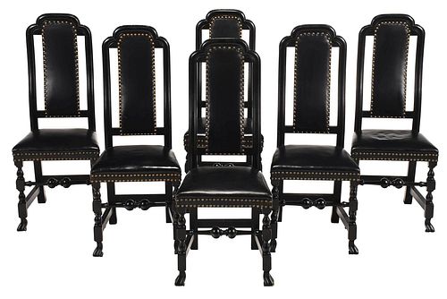 Set of Six New England William and Mary Style Chairs