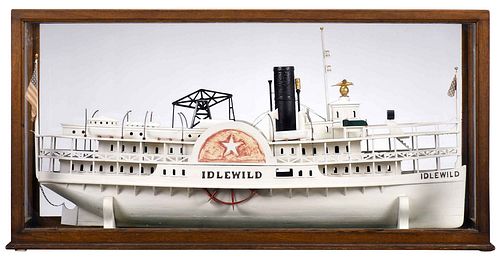 Impressive Idlewild Folk Art Paddlewheeler Ship Model