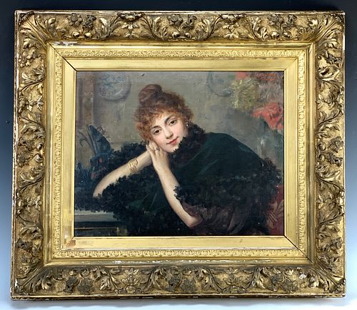 Paul De La Boulaye (1849-1926) "Elegant Lady"