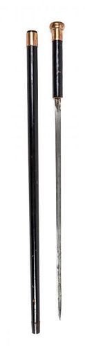 An American Silver Sword Cane Length 35 1/2 inches.
