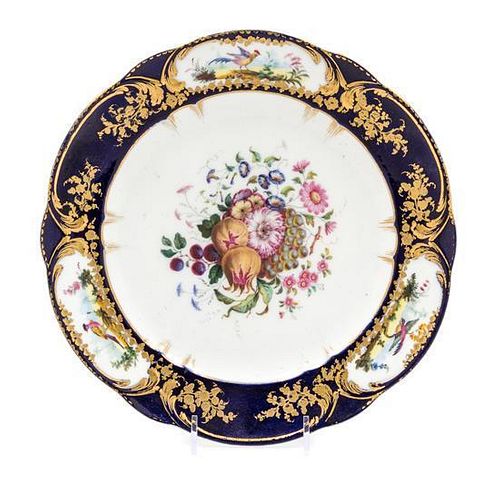A Sevres Porcelain Plate Diameter 9 3/4 inches.