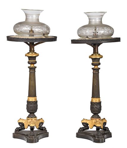 Pair French Empire Style Sinumbra Lamps