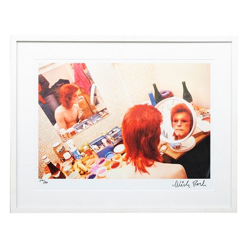 MICK ROCK (Inglaterra, Londres, 1948 - ) David Bowie Make Up Scotland 1973. Impresión en papel, 24/50. Firmado. Enmarcado.<R...