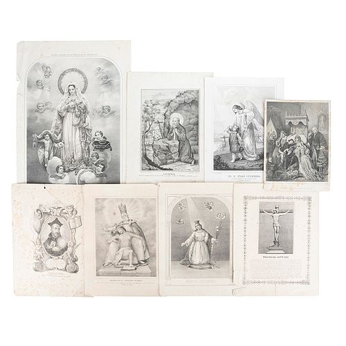 Colección de 8 Litografías, Religiosas. México, siglo XIX. Litografías, varios formatos. Pzs: 8.