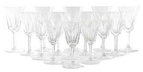 A St. Louis Cerdagne Stemware Service Height of tallest 7 inches.