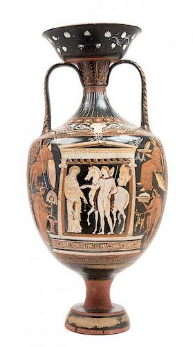 * An Apulian Red-Figured Amphora Height 34 inches.