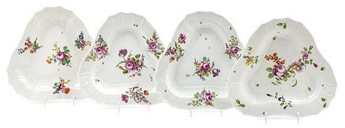 A Set of Four Vienna Porcelain Trays Width 12 inches.