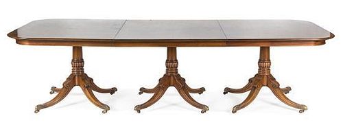 * A Regency Style Mahogany Extension Table Height 29 1/2 x width 113 1/2 x depth 48 inches.