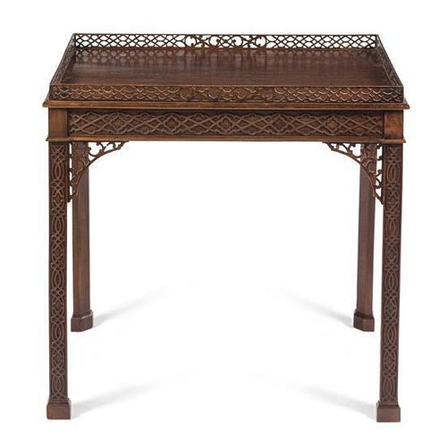 * A Chippendale Style Mahogany Tea Table Height 30 x width 30 1/2 x depth 21 1/4 inches.
