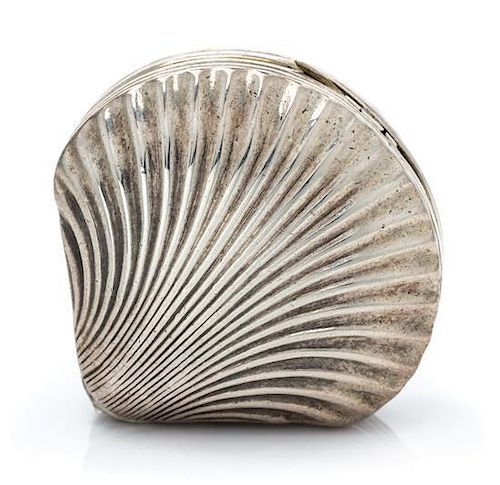 A George III Silver Vinaigrette, Possibly William Weston, London, 1807, in the form of a scallop shell.