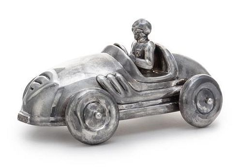 An American Silver Coin Bank, Tiffany & Co., New York, NY, in the form of a race car.