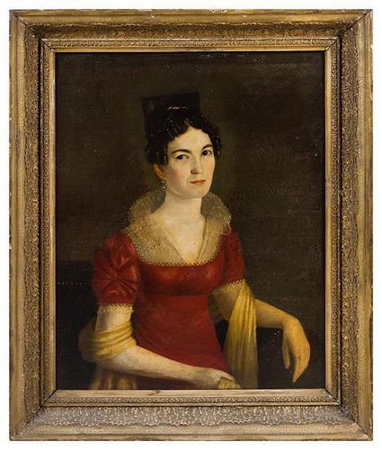Artist Unknown, (19th Century), Portrait of a Woman in Red