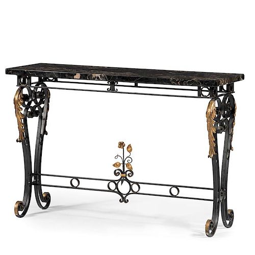 French Wrought Iron Console Table